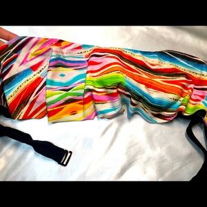 LG strapless swimwear bikini top very colorful and vibrant. Flowy